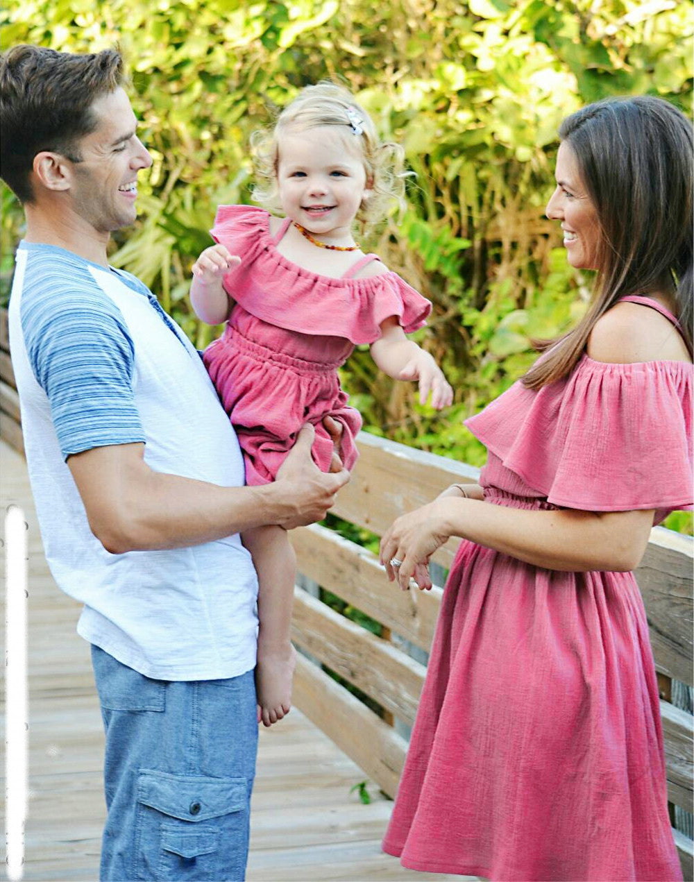 mother daughter dresses Family Match Women Off Shoulder dress