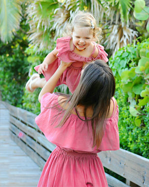 mother daughter dresses Family Match Women Off Shoulder dress