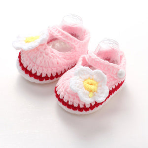 Crochet Baby Girls Flower Bow tie Handmade sandals