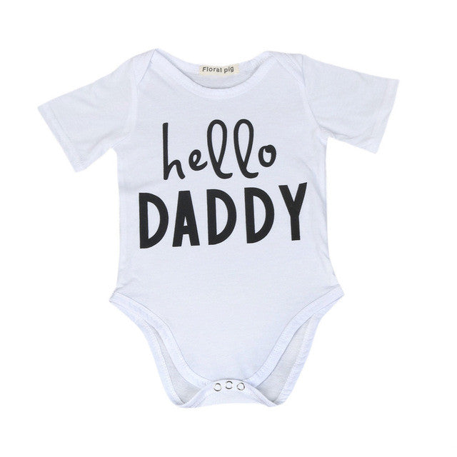 Newborn Baby Romper Letter Prints O-neck Short Sleeve