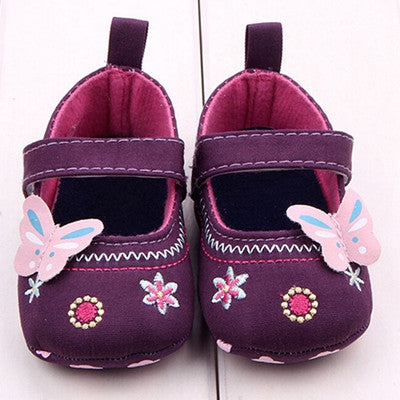 Baby Shoes Girls First Walker Butterfly Soft Sole Toddler Prewalker Shoes