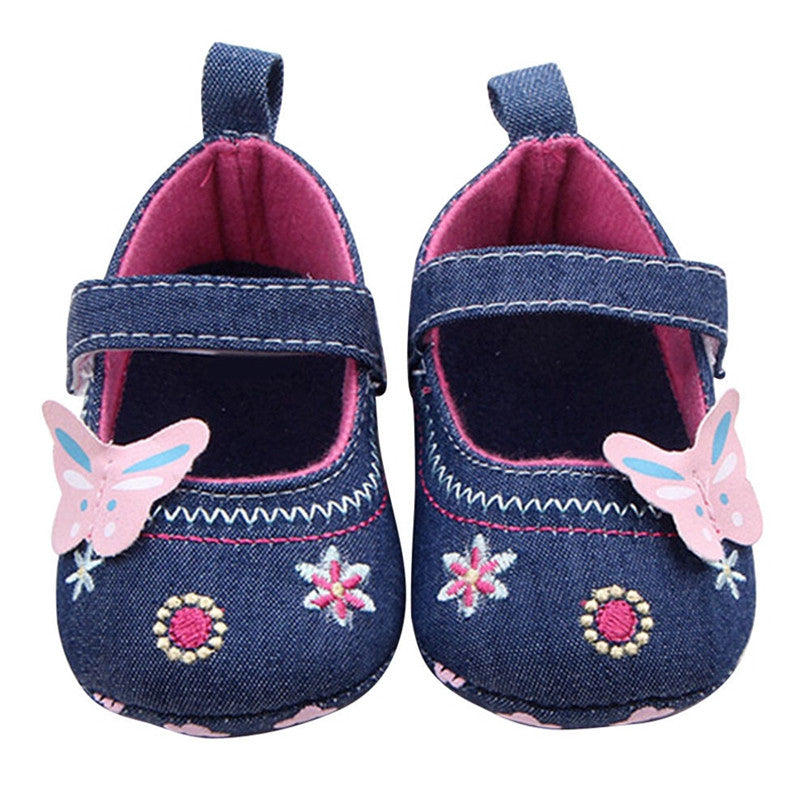 Baby Shoes Girls First Walker Butterfly Soft Sole Toddler Prewalker Shoes