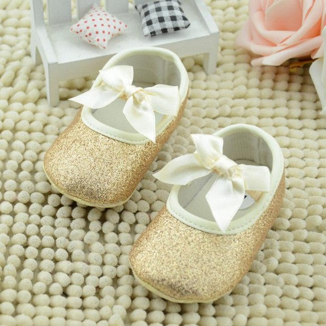 Solid Glitter Baby Girl Shoes