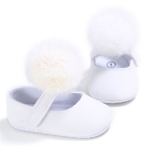 Newborn Spring Toddler Baby Girls Pompom Princess Soft Sole Crib Shoes