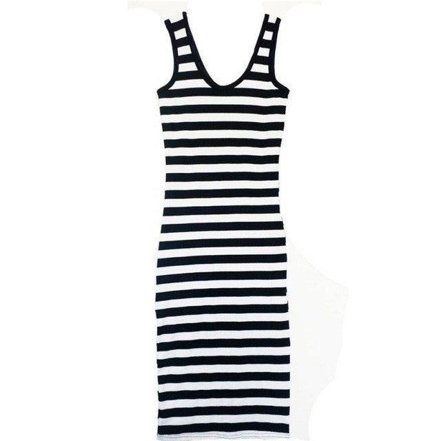 New 2018 sleeveless mother daughter Striped dress