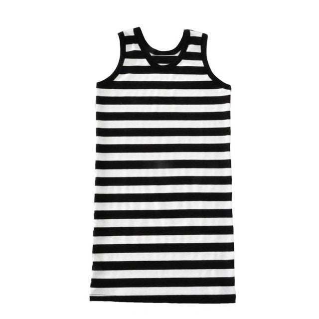 New 2018 sleeveless mother daughter Striped dress