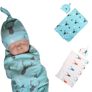 2pcs/set Baby Blankets with Hat