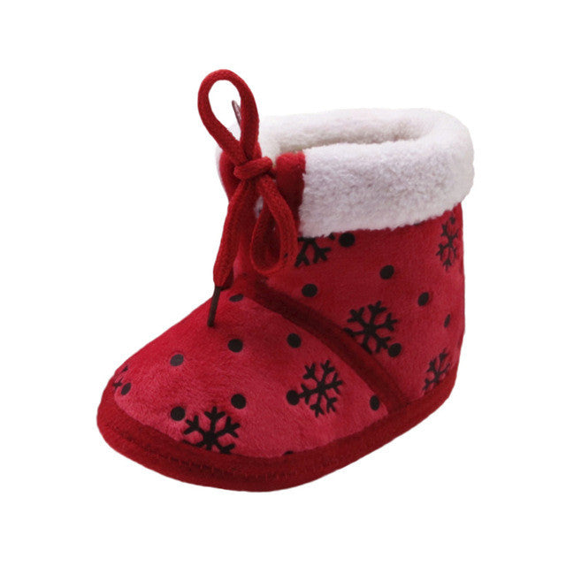 2017 Winter Baby Shoes Toddler Newborn Christmas Baby Snow Print Soft Sole Boots