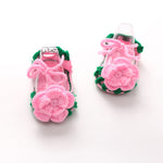 Crochet Baby Girls Flower Bow tie Handmade sandals